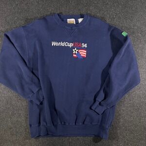Vintage Magic Johnson World Cup USA 94 Sweatshirt Mens XL Blue 90s Soccer Italia